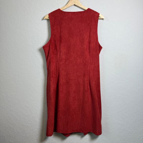 Jade Melody Tam Women's Rust‎ Sleeveless Faux Suede Shift Dress Size XL NEW - Picture 7 of 8